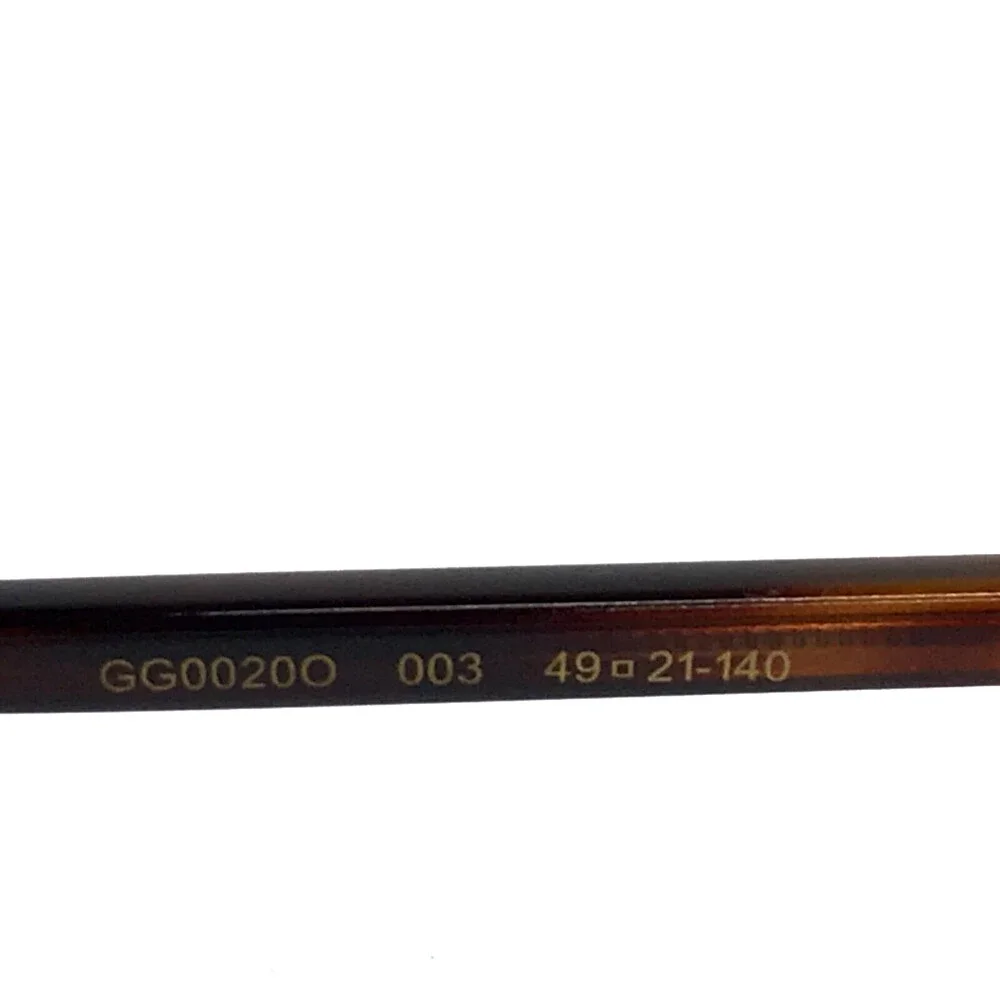 Gucci Eyeglasses Frames GG0020O 003 Brown Tortoise Round Half Rim 49-21-140